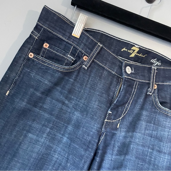 7 For All Mankind Dark Blue Flare Jeans - Picture 12 of 13